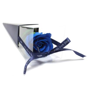 Einzelne Rose (Seifenblume) – blaue Rose