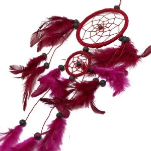 Bali Dreamcatcher Traumfänger – mittelgroß Rund – Schwarz/Weiß/Rot