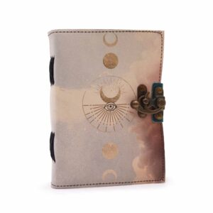Leder-Notizbuch „Mondphasen“ mit Büttenrand (7×5″)