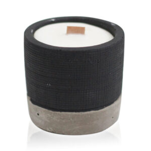 Topfbeton Sojawachs Kerze – Schwarz – Brandybutter