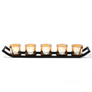 Centrepiece Metall Votivkerzenhalter – 5 Cup Ledge