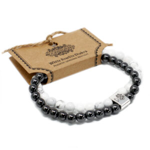 Magnetisches Edelsteinarmband – Weißer Howlit Chackra