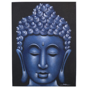 Buddah-Gemälde – Blau-Sand-Finish