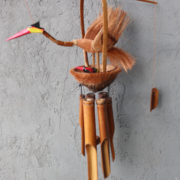 Windspiel aus Bambus – Naturbelassen – Mutter & Küken