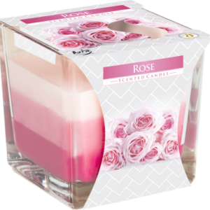 Regenbogen-Glaskerze – Rose