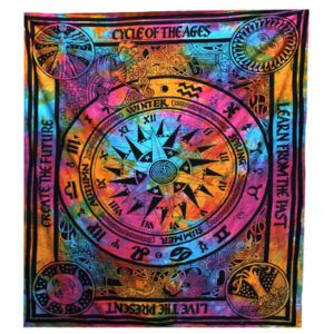 Doppelter Baumwoll-Bettüberwurf + Wandbehang – Circle of Ages