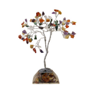 Edelsteinbaum mit Organit-Basis – 80 Steine – Multi
