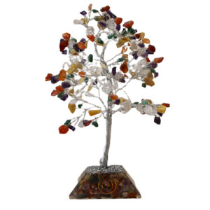 Edelsteinbaum mit Organit-Basis – 160 Steine – Multi