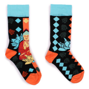 Hop&Hare Bambus Socken (41-46) – Blauer Buddha & Lotus