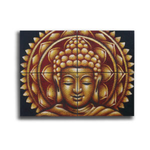 Gold Buddha Mandala Brokat Detail 30x40cm x 4