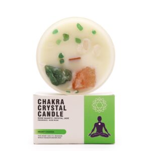 Chakra Edelstein-Kerze – Herz-Chakra
