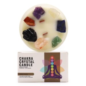 Große Chakra Edelstein-Kerze – Sieben Charkra