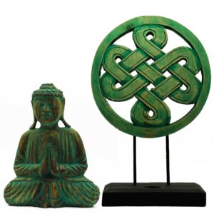 Buddha Feng Shui Set – Mandala – grün