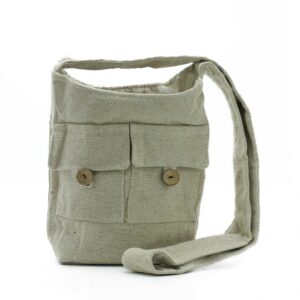 Natural Tones  Tragetasche Umhängetasche mit Doppel-Fronttasche – Natur – mittelgroß