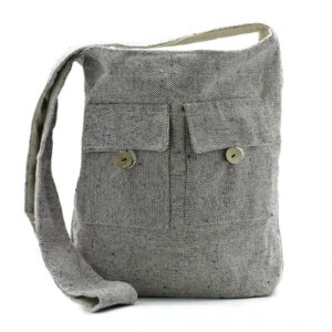 Natural Tones Tragetasche Umhängetasche mit Doppel-Fronttasche – Soft Lavendel – Groß
