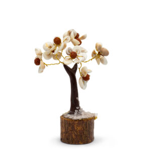 Mittelgroßer Chakra Edelsteinbaum mit Rudraksha – (45 Steine)
