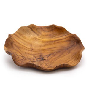 Große runde Holzschale, Obstschale aus Teakholz – 28×5.5cm
