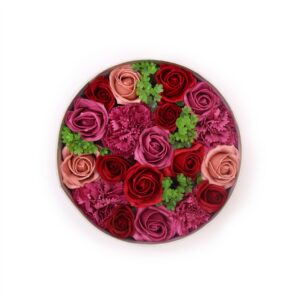 Seifenblumen in runder Box – Vintage Roses