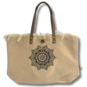 Schöne Tragetasche im Natur-Look – Flower of Life